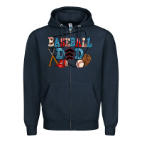 Navy baseball dad Zipper Hoodie - AdoDesignShop