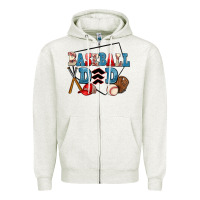 Oatmeal Heather baseball dad Zipper Hoodie - AdoDesignShop