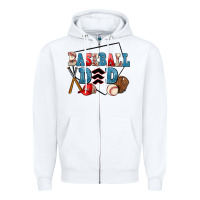 White baseball dad Zipper Hoodie - AdoDesignShop