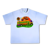 Grape Ice Halloween School Bus Urban Heavy Tee - FaDigitalArtStudio
