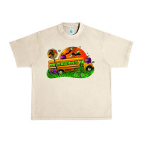 Sandshell Halloween School Bus Urban Heavy Tee - FaDigitalArtStudio