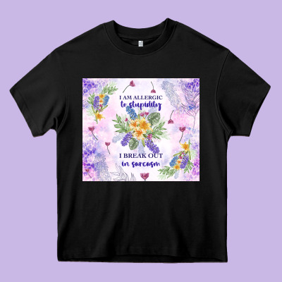 I Am Allergic To Stupidity Heavy Core Tee Designed By Tumblerdesignbyshophia