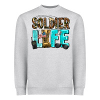 Heather Grey soldier  life Heavyweight Sweatshirt - AdoDesignShop