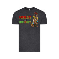 Vintage Black merry and bright german shepherd Vintage Tee - RanaPortraitStore