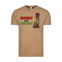 Vintage Coffee merry and bright german shepherd Vintage Tee - RanaPortraitStore
