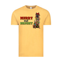 Vintage Mustard merry and bright german shepherd Vintage Tee - RanaPortraitStore