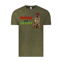 Vintage Olive merry and bright german shepherd Vintage Tee - RanaPortraitStore