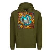 Army Green arabian horse Premium Hoodie - LillyAllenDesigns