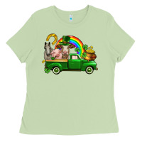 Matcha St. Patrick's Day farm animals Ladies Tee - CowGirlArtShop