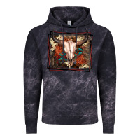 Cloud Black Western Bull Skull Vintage Hoodie - FaDigitalArtStudio