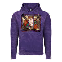 Cloud Purple Western Bull Skull Vintage Hoodie - FaDigitalArtStudio