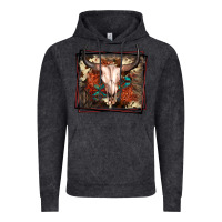 Vintage Black Western Bull Skull Vintage Hoodie - FaDigitalArtStudio