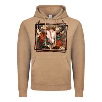 Vintage Coffee Western Bull Skull Vintage Hoodie - FaDigitalArtStudio