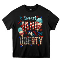 Black Sweet land of liberty 4th of july Heavy Core Tee - HowdyJamesFarm