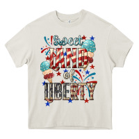 Cream Sweet land of liberty 4th of july Heavy Core Tee - HowdyJamesFarm