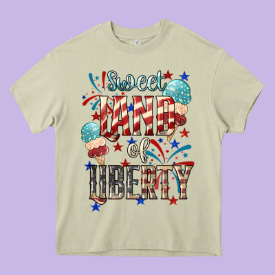 Sweet Land Of Liberty 4th Of July Heavy Core Tee Designed By Howdyjamesfarm