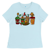 Baby Blue Mexican coffee cups Mexico Ladies Tee - HowdyJamesFarm