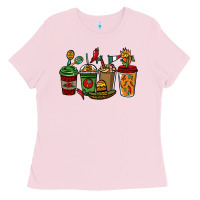 Bubblegum Pink Mexican coffee cups Mexico Ladies Tee - HowdyJamesFarm
