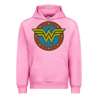 Fuchsia Pink Wonder Woman Vintage Emblem Urban Hoodie - maiPhamDesign