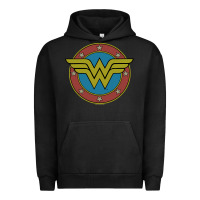Pigment Black Wonder Woman Vintage Emblem Urban Hoodie - maiPhamDesign