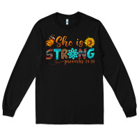 Black she is strong Long Sleeve Tee - BundleAndBundleShop