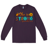 Plum she is strong Long Sleeve Tee - BundleAndBundleShop