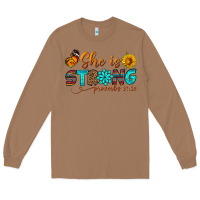 Toasted Coconut she is strong Long Sleeve Tee - BundleAndBundleShop