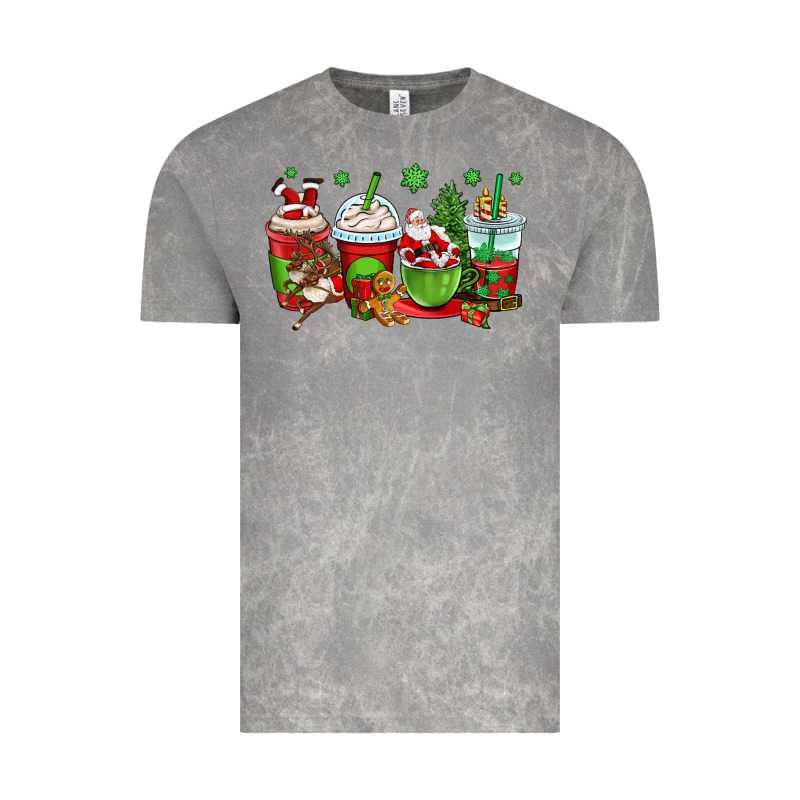 Christmas Santa Claus Coffee Cups Vintage Tee by OliviaCreatesArt | Teevron