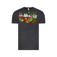 Vintage Black christmas santa claus coffee cups Vintage Tee - OliviaCreatesArt