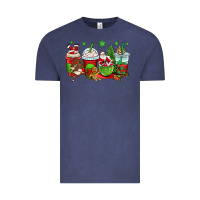 Vintage Denim christmas santa claus coffee cups Vintage Tee - OliviaCreatesArt