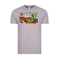 Vintage Zinc christmas santa claus coffee cups Vintage Tee - OliviaCreatesArt