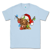 Dusty Blue christmas heifer cow Classic Tee - CowGirlArtShop