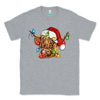 Heather Grey christmas heifer cow Classic Tee - CowGirlArtShop