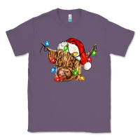 Lavender christmas heifer cow Classic Tee - CowGirlArtShop