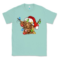 Seafoam christmas heifer cow Classic Tee - CowGirlArtShop