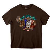 Chocolate Brown God bless the USA Eagle 4th of july Heavy Core Tee - HowdyJamesFarm