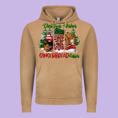 Christmas Wishes Gingerbread Kisses Vintage Hoodie Designed By Fadigitalartstudio