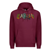 Burgundy western christmas mama claus sunflowers and cactus Premium Hoodie - Jasminsmagicworld