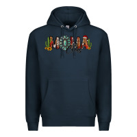 Navy western christmas mama claus sunflowers and cactus Premium Hoodie - Jasminsmagicworld