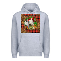 Heather Grey cute baby calf christmas Premium Hoodie - LillyAllenDesigns
