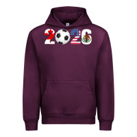 Mauve Wine North America 2026 Football  Canada USA Mexico Soccer Urban Hoodie - maiPhamDesign