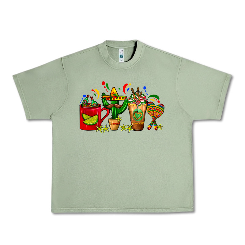 Mexico Coffee Cups With Cactus Sombrero And Maraca Urban Heavy Tee by FaDigitalArtStudio | Teevron