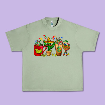 Mexico Coffee Cups With Cactus Sombrero And Maraca Urban Heavy Tee Designed By Fadigitalartstudio
