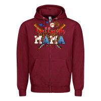 Burgundy ballpark mama Zipper Hoodie - AdoDesignShop