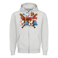 Dove Grey ballpark mama Zipper Hoodie - AdoDesignShop