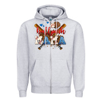 Heather Grey ballpark mama Zipper Hoodie - AdoDesignShop