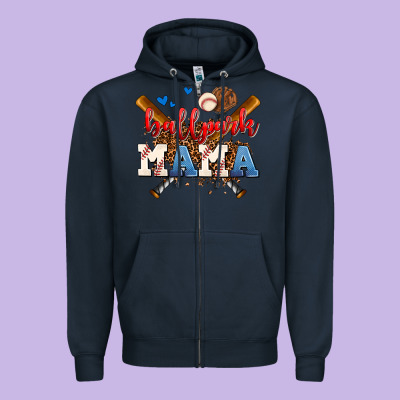 Ballpark Mama Zipper Hoodie Designed By Adodesignshop