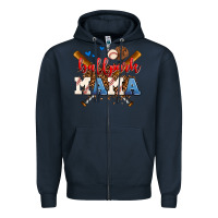 Navy ballpark mama Zipper Hoodie - AdoDesignShop