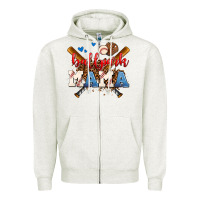 Oatmeal Heather ballpark mama Zipper Hoodie - AdoDesignShop
