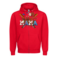 Red ballpark mama Zipper Hoodie - AdoDesignShop